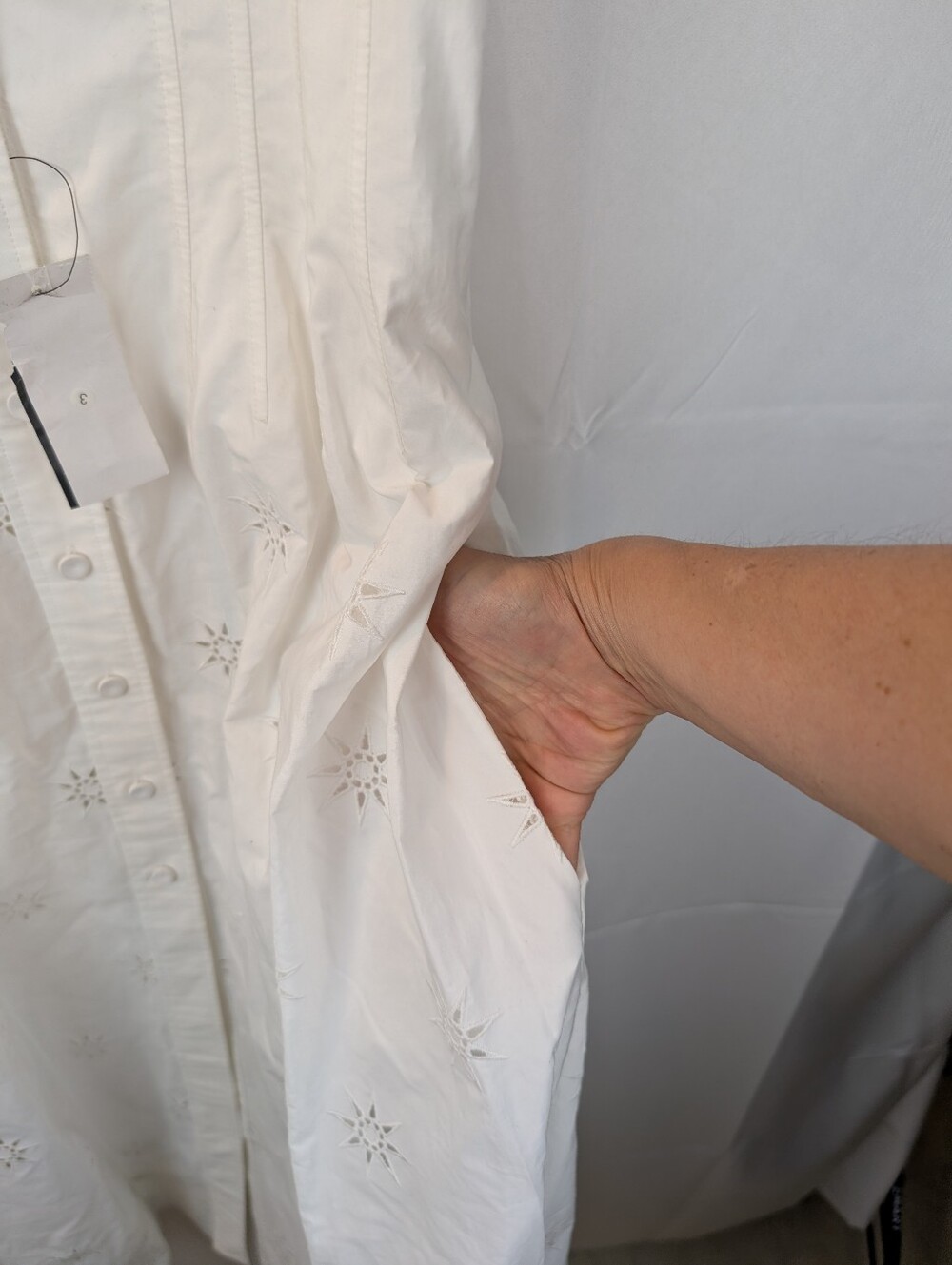 Chloé White Akanjo Edition Pinafore Midi Dress size XS(34) BNWT with marks - Picture 12 of 16